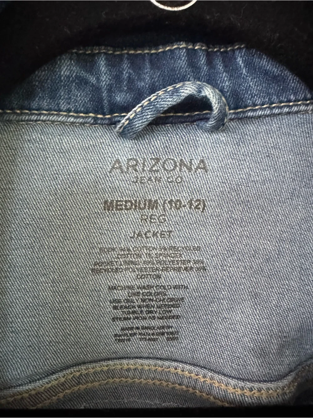 Girls Country Western Jean Denim Jacket with Silver Beaded Fringe- Medium 10-12